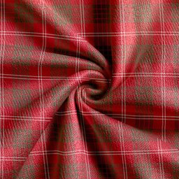 Scottish Crawford Red Weathered Clan Crest Tartan V neck Knitted Fleece Cardigans