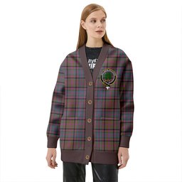 Scottish Cooper Weathered Clan Crest Tartan V neck Knitted Fleece Cardigans
