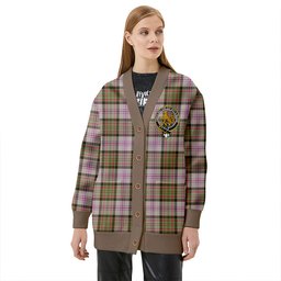 Scottish Firth of Tay (Gillies Dress) Weathered Clan Crest Tartan V neck Knitted Fleece Cardigans