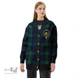 Scottish Dundas Modern Clan Crest Tartan V neck Knitted Fleece Cardigans