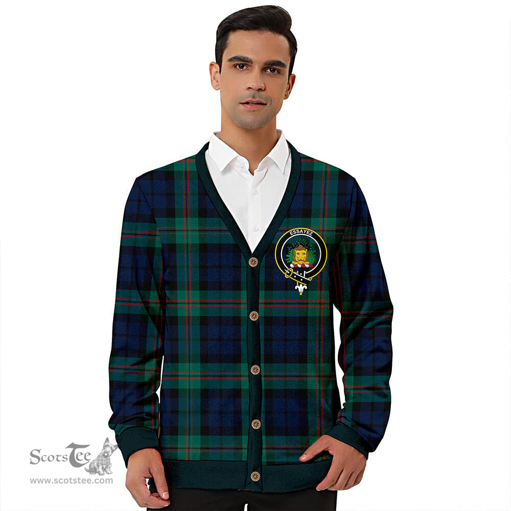 Scottish Dundas Modern Clan Crest Tartan V neck Knitted Fleece Cardigans