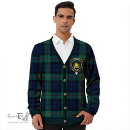 Scottish Dundas Modern Clan Crest Tartan V neck Knitted Fleece Cardigans