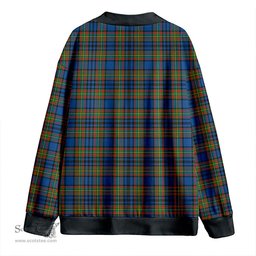 Scottish Gillies Modern Clan Crest Tartan V neck Knitted Fleece Cardigans