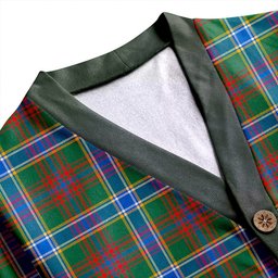 Scottish Currie of Arran Modern Clan Crest Tartan V neck Knitted Fleece Cardigans