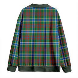 Scottish Currie of Arran Modern Clan Crest Tartan V neck Knitted Fleece Cardigans