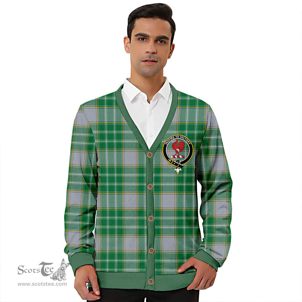 Scottish Currie Modern Clan Crest Tartan V neck Knitted Fleece Cardigans
