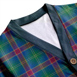 Scottish Hart Modern Clan Crest Tartan V neck Knitted Fleece Cardigans