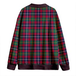 Scottish Forrester Modern Clan Crest Tartan V neck Knitted Fleece Cardigans