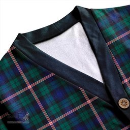 Scottish Gammell Modern Clan Crest Tartan V neck Knitted Fleece Cardigans