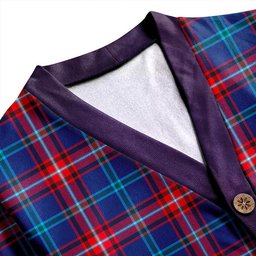 Scottish Glenn Modern Clan Crest Tartan V neck Knitted Fleece Cardigans