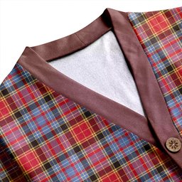 Scottish Dalrymple of Castleton Weathered Clan Crest Tartan V neck Knitted Fleece Cardigans