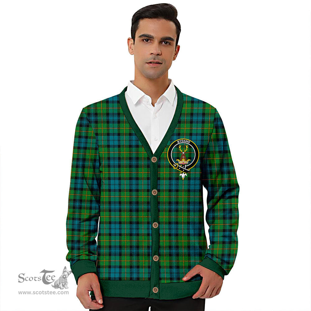 Scottish Gordon Ancient Clan Crest Tartan V neck Knitted Fleece Cardigans