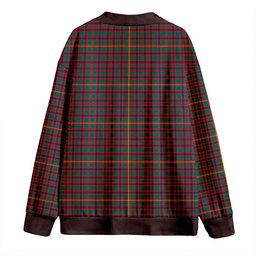 Scottish Hall Modern Clan Crest Tartan V neck Knitted Fleece Cardigans