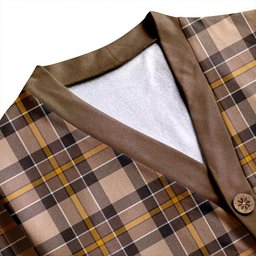 Scottish Hamilton of Brandon Weathered Clan Crest Tartan V neck Knitted Fleece Cardigans