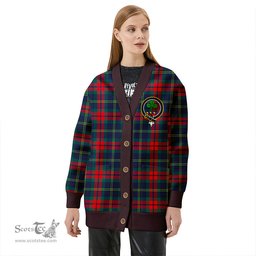 Scottish Harvey Modern Clan Crest Tartan V neck Knitted Fleece Cardigans