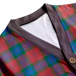 Scottish Fraser of Boblainy Hugh Ancient Clan Crest Tartan V neck Knitted Fleece Cardigans