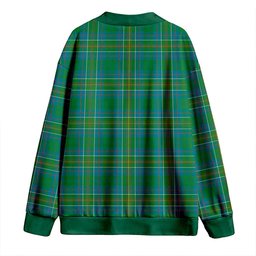 Scottish Hunter of Hunterston (Michael of Hunterston) Ancient Clan Crest Tartan V neck Knitted Fleece Cardigans