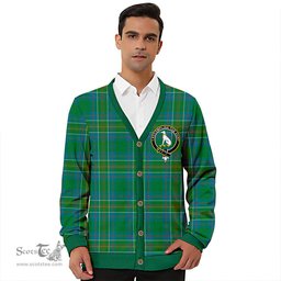 Scottish Hunter of Hunterston (Michael of Hunterston) Ancient Clan Crest Tartan V neck Knitted Fleece Cardigans
