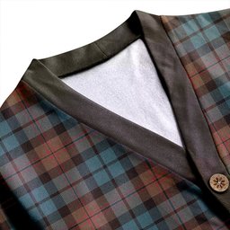 Scottish Dundas Weathered Clan Crest Tartan V neck Knitted Fleece Cardigans