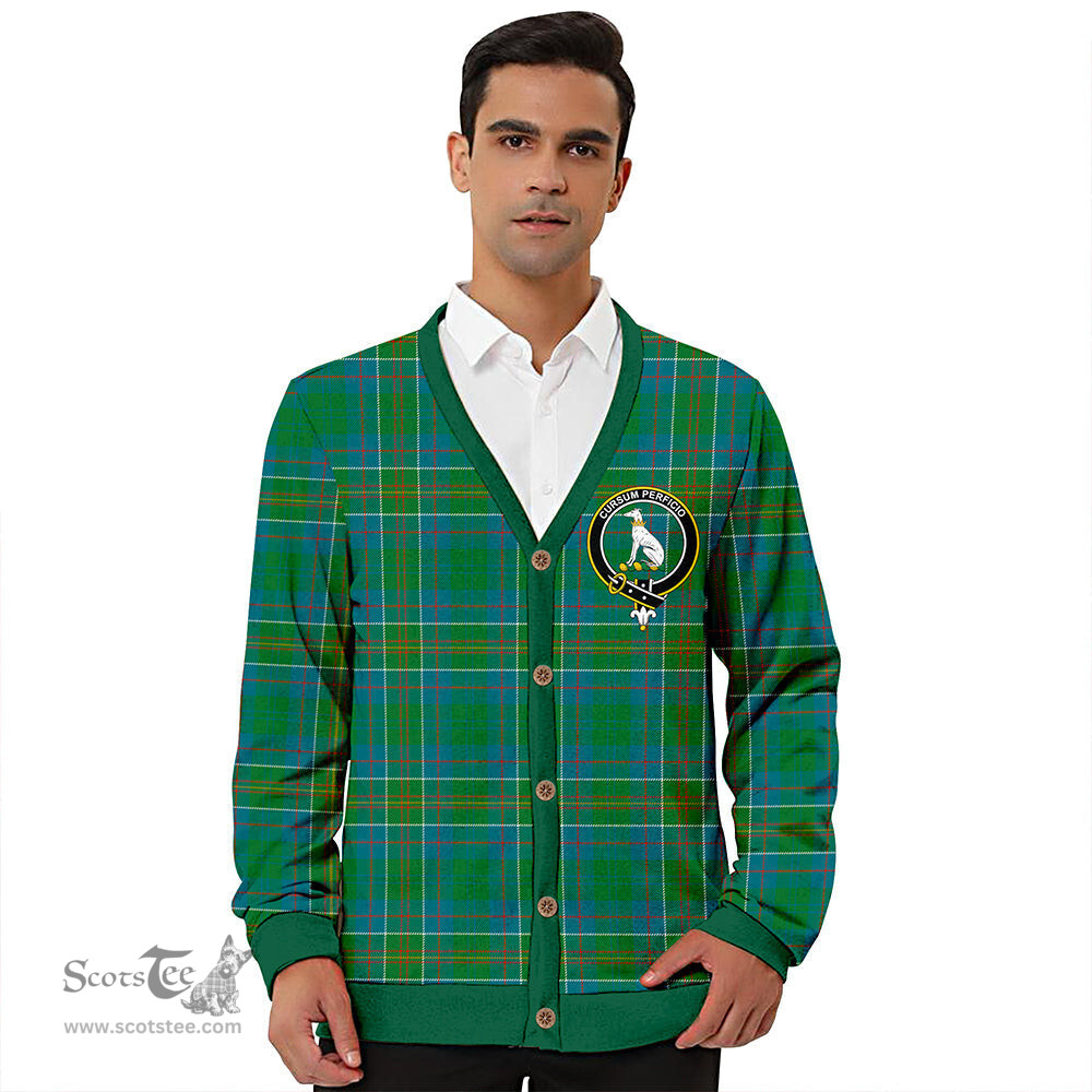 Scottish Hunter of Hunterston (Galbraith of Hunterston) Ancient Clan Crest Tartan V neck Knitted Fleece Cardigans