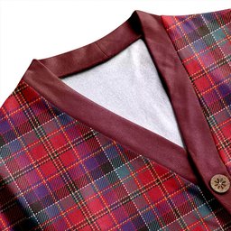 Scottish Hay and Leith Weathered Clan Crest Tartan V neck Knitted Fleece Cardigans