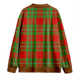 Scottish Grierson Clan Crest Tartan V neck Knitted Fleece Cardigans