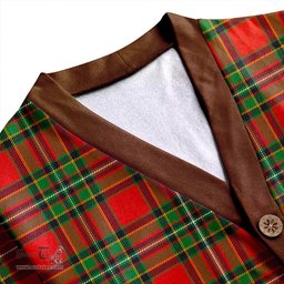 Scottish Gillespie Ancient Clan Crest Tartan V neck Knitted Fleece Cardigans