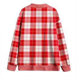 Scottish Erskine Weathered Clan Crest Tartan V neck Knitted Fleece Cardigans