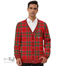 Scottish Dalziel Modern Clan Crest Tartan V neck Knitted Fleece Cardigans