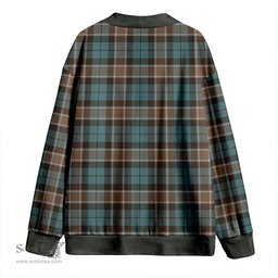 Scottish Graham of Menteith Weathered Clan Crest Tartan V neck Knitted Fleece Cardigans