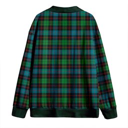 Scottish Guthrie Ancient Clan Crest Tartan V neck Knitted Fleece Cardigans