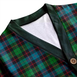 Scottish Guthrie Ancient Clan Crest Tartan V neck Knitted Fleece Cardigans