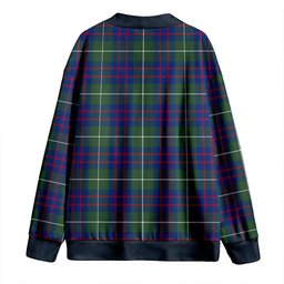 Scottish Hamilton of Clayton Modern Clan Crest Tartan V neck Knitted Fleece Cardigans
