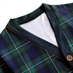 Scottish Ferguson Modern Clan Crest Tartan V neck Knitted Fleece Cardigans