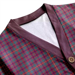 Scottish Hall Weathered Clan Crest Tartan V neck Knitted Fleece Cardigans