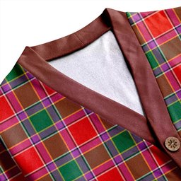 Scottish Gordon of Abergeldie Ancient Clan Crest Tartan V neck Knitted Fleece Cardigans