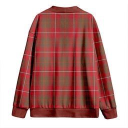 Scottish Hay Weathered Clan Crest Tartan V neck Knitted Fleece Cardigans