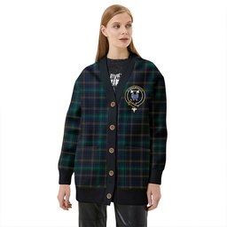 Scottish Hope Vere Modern Clan Crest Tartan V neck Knitted Fleece Cardigans