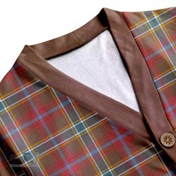 Scottish Currie of Arran Weathered Clan Crest Tartan V neck Knitted Fleece Cardigans