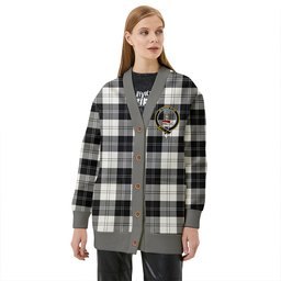 Scottish Erskine Blue Clan Crest Tartan V neck Knitted Fleece Cardigans