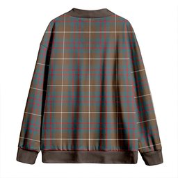 Scottish Hamilton of Clayton Weathered Clan Crest Tartan V neck Knitted Fleece Cardigans