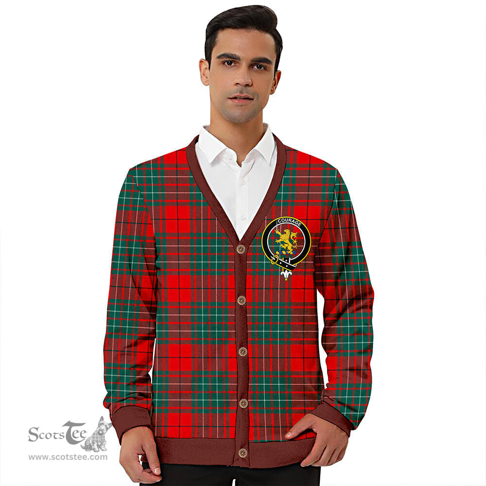 Scottish Cumming (MacAulay #2) Modern Clan Crest Tartan V neck Knitted Fleece Cardigans