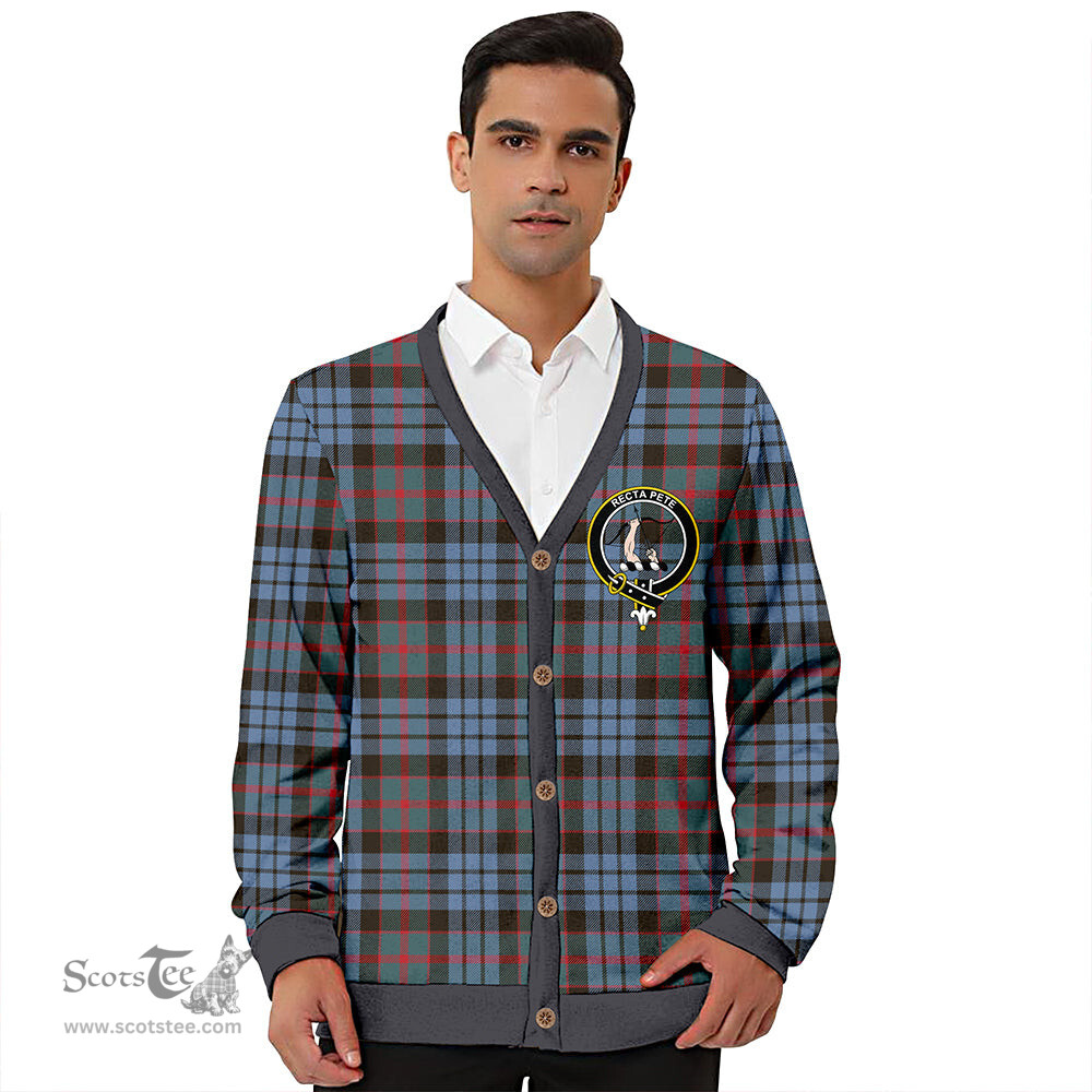 Scottish Fletcher of Dunans Clan Crest Tartan V neck Knitted Fleece Cardigans