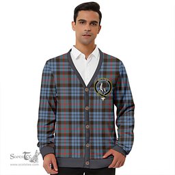 Scottish Fletcher of Dunans Clan Crest Tartan V neck Knitted Fleece Cardigans