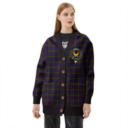 Scottish Durie Clan Crest Tartan V neck Knitted Fleece Cardigans