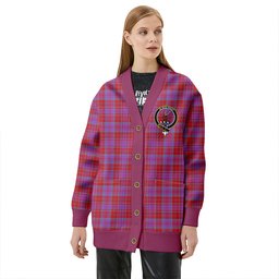 Scottish Fraser of Reelig Ancient Clan Crest Tartan V neck Knitted Fleece Cardigans