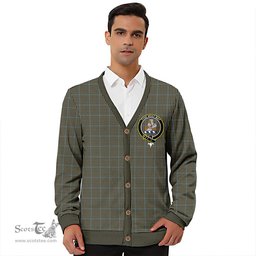 Scottish Haig Check Clan Crest Tartan V neck Knitted Fleece Cardigans