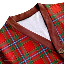 Scottish Drummond of Fingask Ancient Clan Crest Tartan V neck Knitted Fleece Cardigans