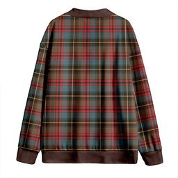 Scottish Deas Weathered Clan Crest Tartan V neck Knitted Fleece Cardigans