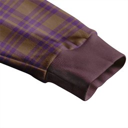 Scottish Elphinstone Weathered Clan Crest Tartan V neck Knitted Fleece Cardigans
